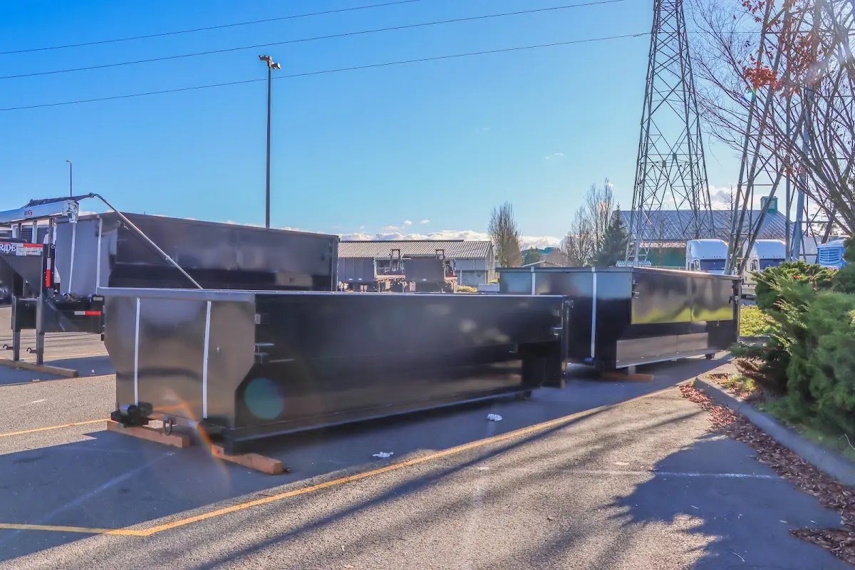 Roll-off dumpster ready for waste disposal at job site for Commercial Dumpster Rental in Wesley Chapel